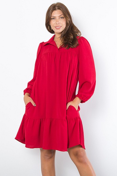 PD5889 AIRFLOW LONG SLEEVE POLO DRESS